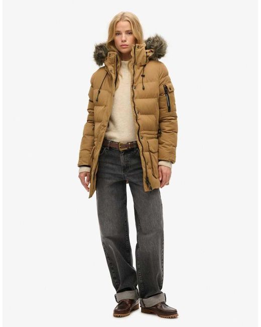 Superdry Brown Microfiber Expedition Parka Jacket