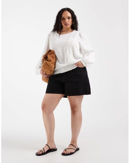 ONLY White Ruffles Details Blouse