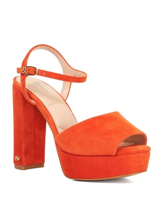 Dune Orange Mayci Flat Sandals