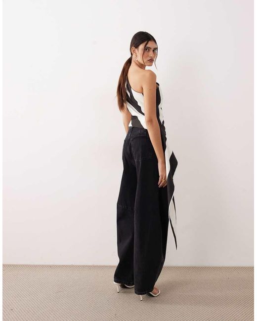 ARRANGE Natural One Shoulder Drape Top