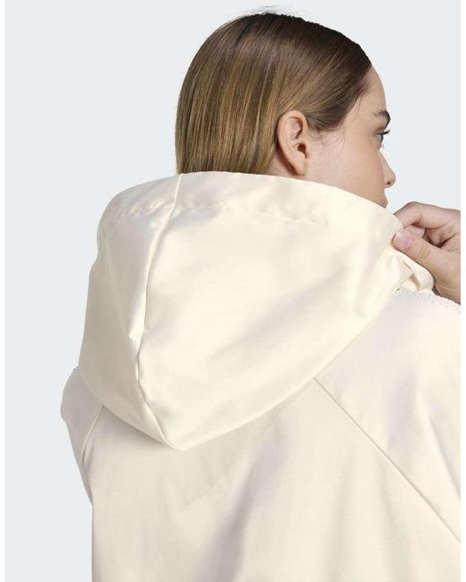 Adidas Originals Natural Pearl Cropped Zip Hoodie