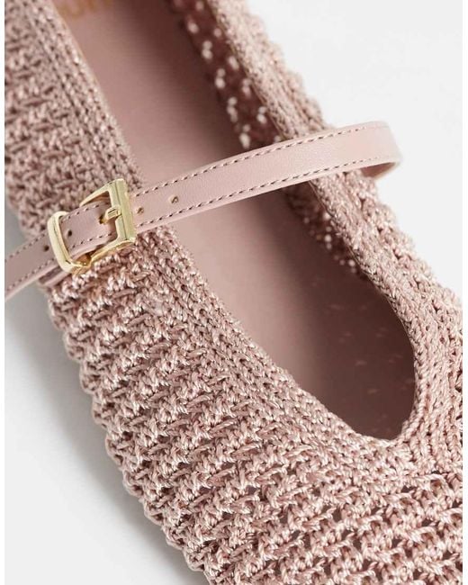 Schuh White Lisbeth Double Buckle Woven Ballet Flats