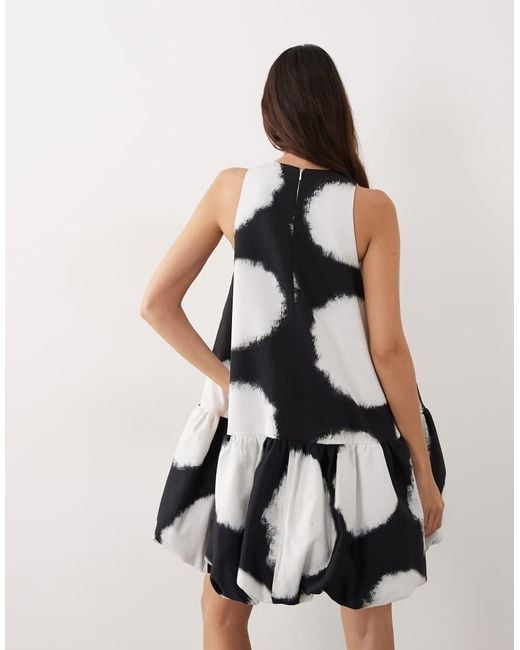ARRANGE White Trapeze Bubble Hem Mini Dress
