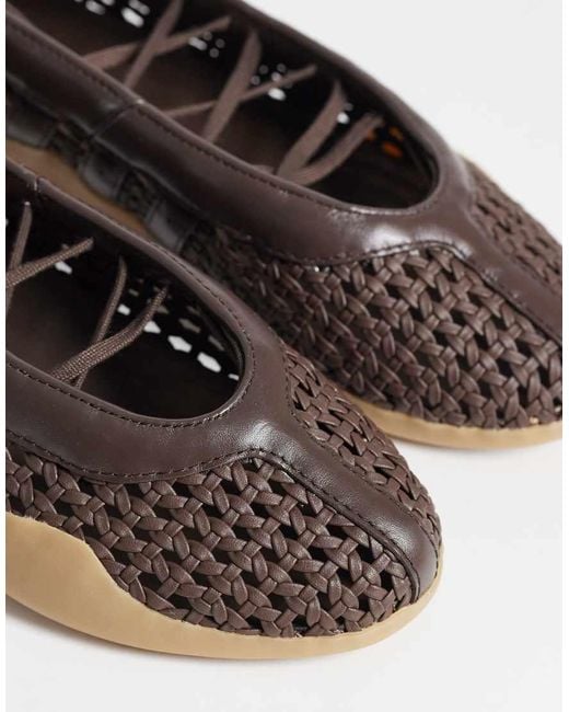 Adidas Originals Brown Taekwondo Mei Woven Ballet Flats