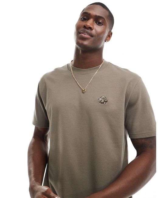 Camiseta marrón holgada con logo estampado Hollister de hombre de color Brown