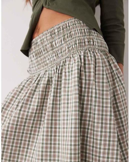 Collusion Geruite Midirok Met Stroken in het Multicolor