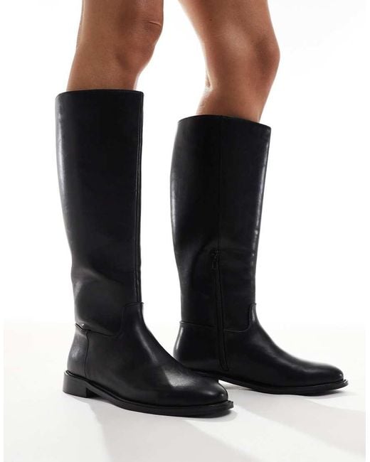 London Rebel Black Scarlett Refined Riding Boots