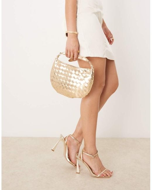 Glamorous Woven Texture Grab Bag in Natural Lyst UK