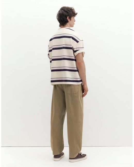 Pull&Bear White Baggy Jogger Trousers for men
