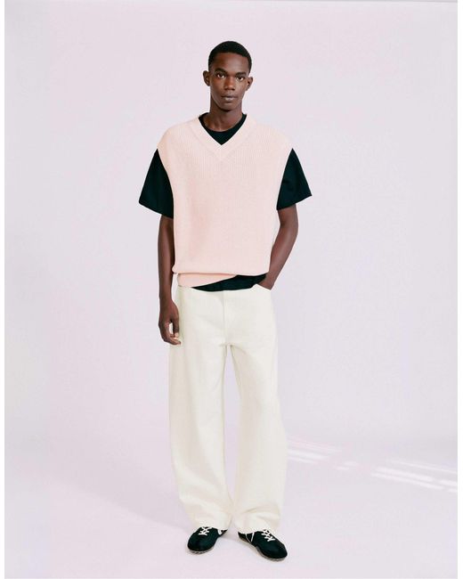 Pull&Bear Strickweste in Natural für Herren