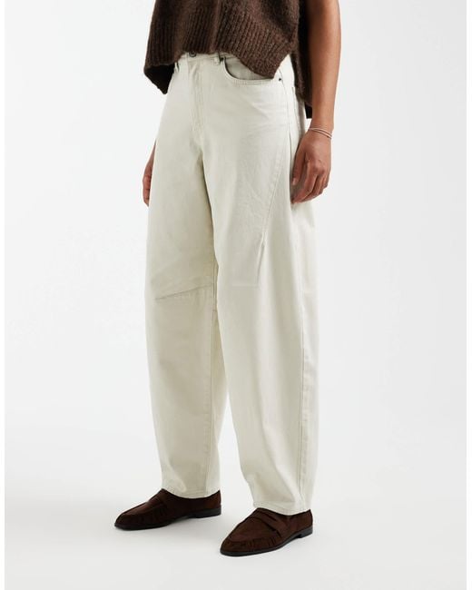ONLY White Barrel Pants