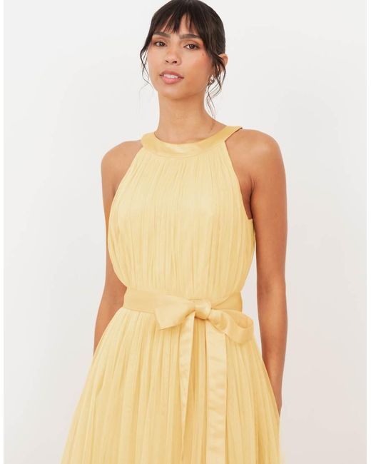 ANAYA Natural Halter Neck Maxi Dress