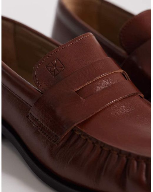 Calvin Klein Brown Leather Loafers for men