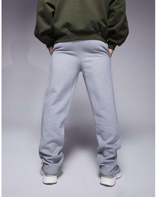 ASOS Joggingbroek Met Rechte Pijpen Van Premium 400Gsm Zware Stof in het Gray voor heren