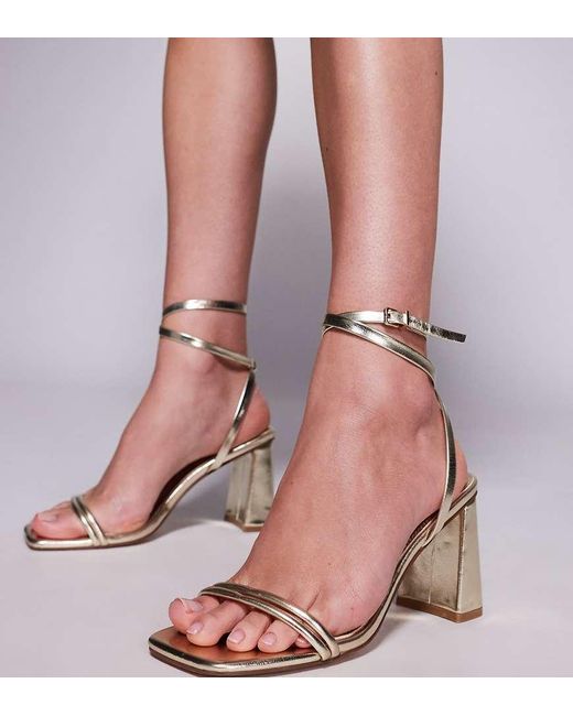 SIMMI Pink Simmi London Bora Wide Fit Strappy Block Mid Heeled Sandals