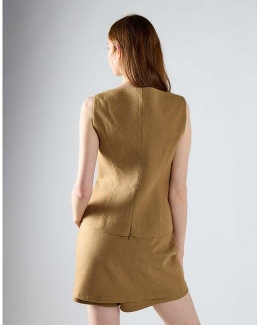 Glamorous Brown Boatneck Tailored Fit Top