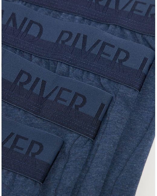 River Island Blue 4 Pack Trunks for men