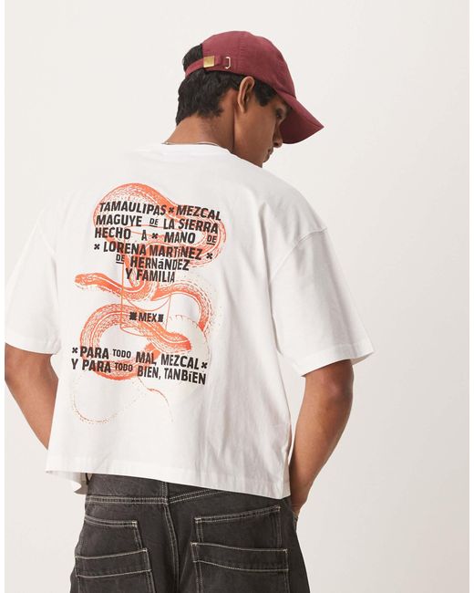 T-shirt coupe carrée oversize à imprimé serpent ASOS pour homme en coloris Natural