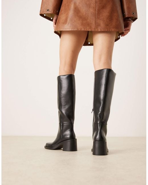 ASOS Natural Curve Campbell Chunky Heeled Knee Boots