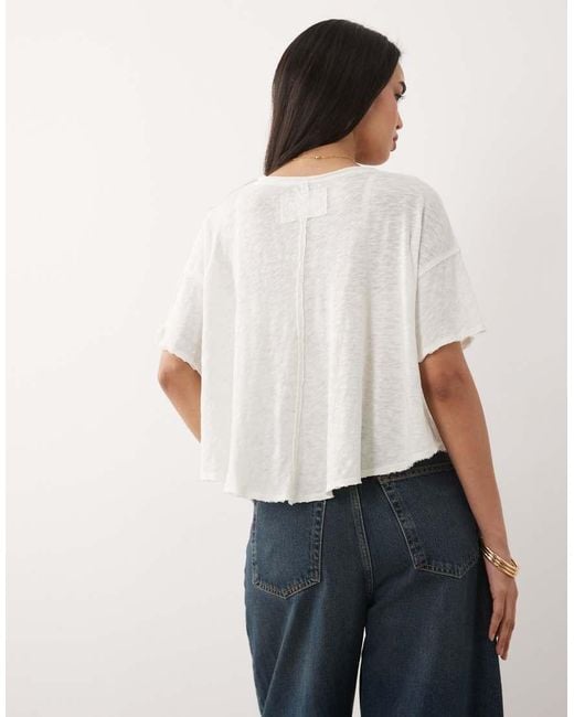 Free People White Elsie Swing T-Shirt