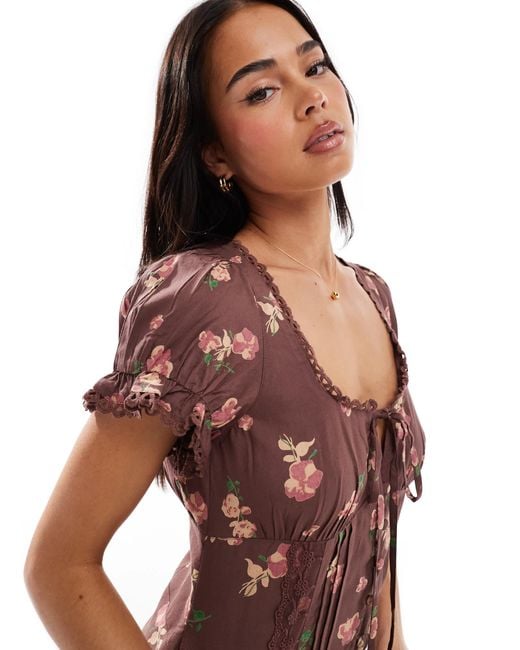 ASOS Purple Spun Lace Trim Corset Waist Jumpsuit