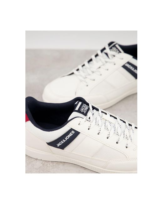 Jack \u0026 Jones Sneakers Van Kunstleer Met Logo Op Streep Aan Zijkant in het  Wit voor heren - Lyst