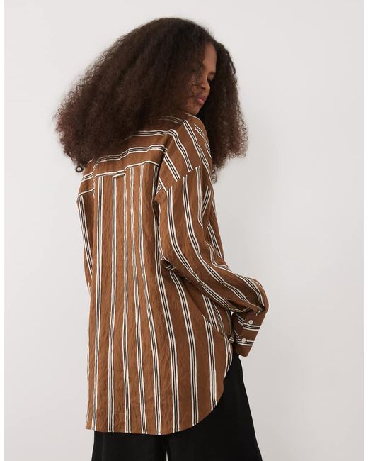 Mango Brown Classic Oversized Shirt