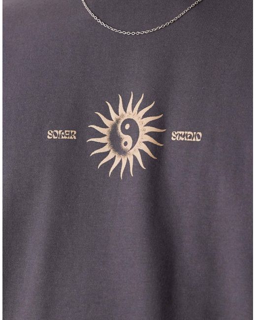 T-shirt oversize à motif céleste - anthracite ASOS pour homme en coloris Gray