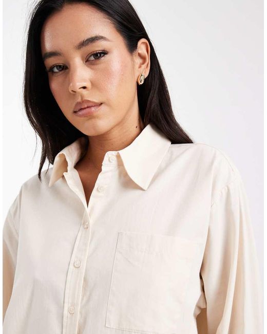 Camisa Extragrande Con Puños Anchos De -Blanco ASOS de color Natural