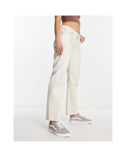 Weekday Arrow Low Rise Straight Leg Jeans in White | Lyst Canada