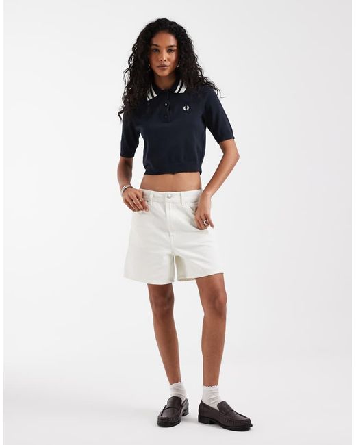 Fred Perry Blue Bold Twin Tipped Knitted Polo Shirt
