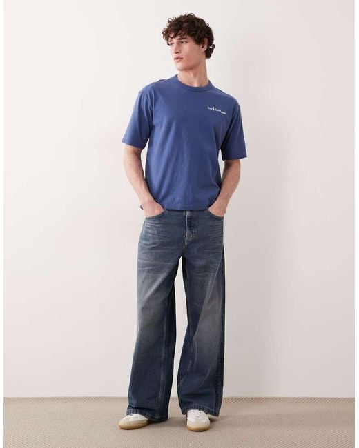 Polo Ralph Lauren Blue Chest Script Logo Heavyweight Cotton T-Shirt for men