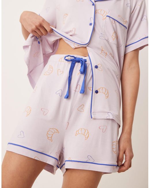 ASOS Pink Super Soft Premium Short Sleeve Shirt And Short Pyjama Set