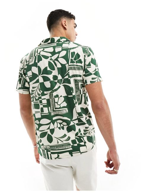 Camisa playera con estampado abstracto Another Influence de hombre de color Green