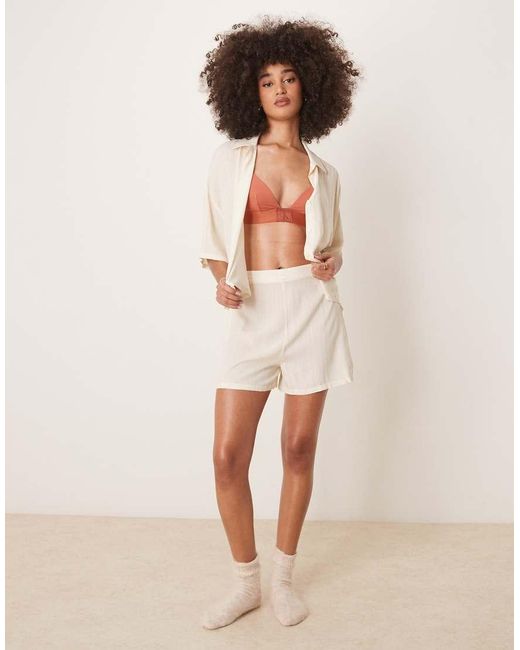 Calvin Klein Natural Shirt And Short Pyjama Set