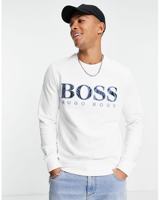 BOSS by HUGO BOSS – welogo – sweatshirt in Weiß für Herren | Lyst AT
