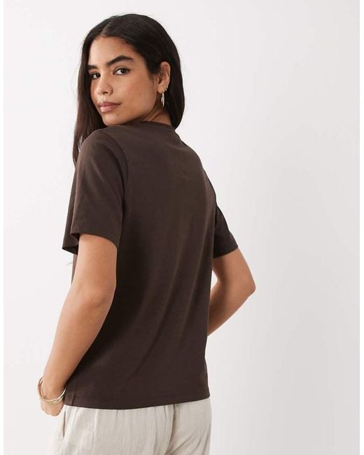 Mango Brown Round Neck Short Sleeve 'Early Bird Club' Graphic T-Shirt