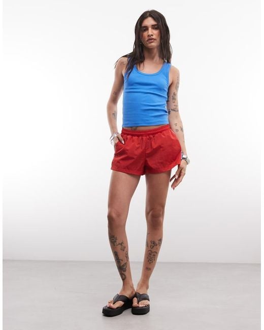 Collusion Blue Mini Track Nylon Short