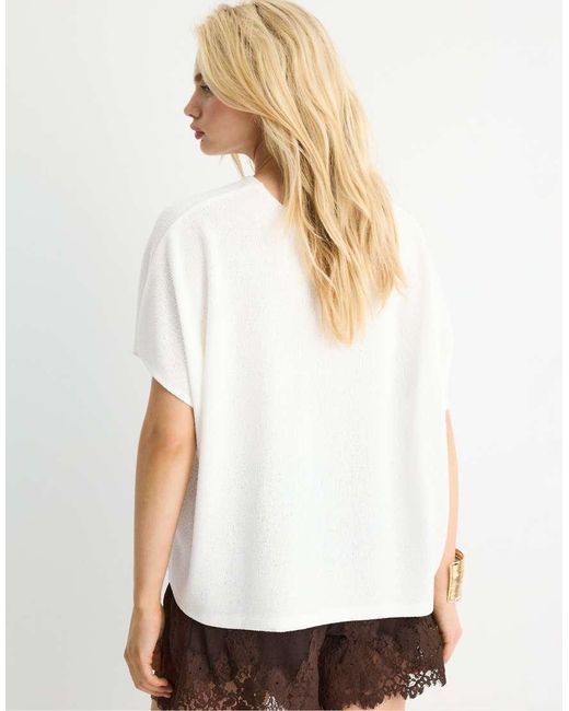 Stradivarius White Rustic Cape T-shirt