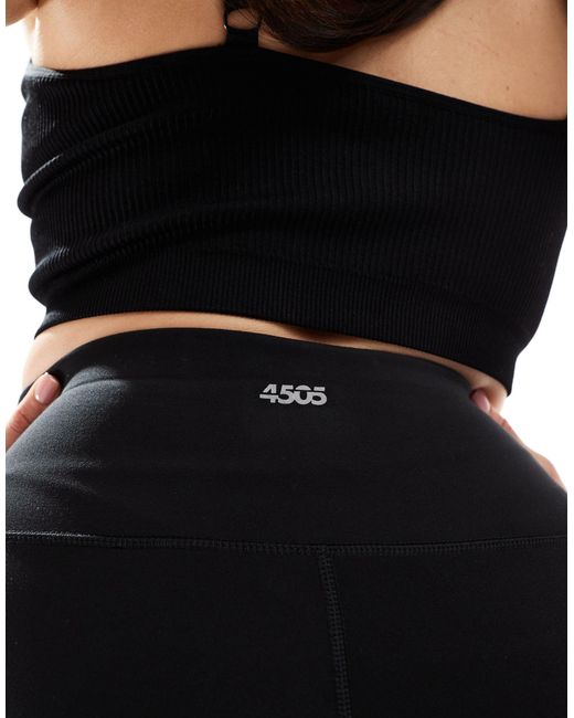 Curve - icon - leggings da yoga a zampa neri slim morbidi al tatto di ASOS 4505 in Black