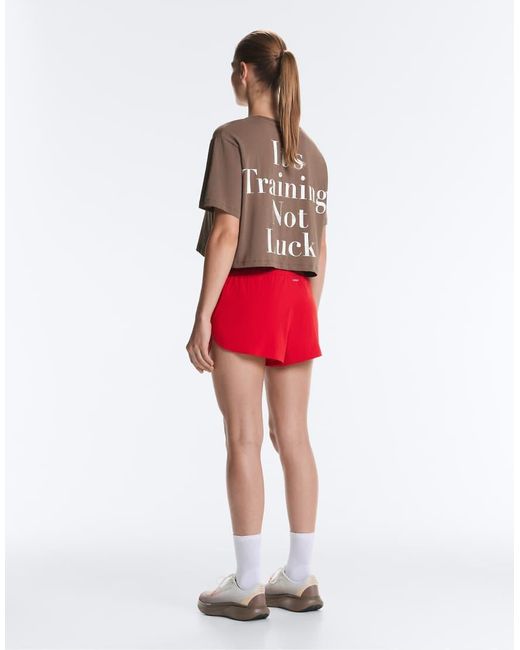 Oysho Red 6Cm Low-Rise Technical Shorts