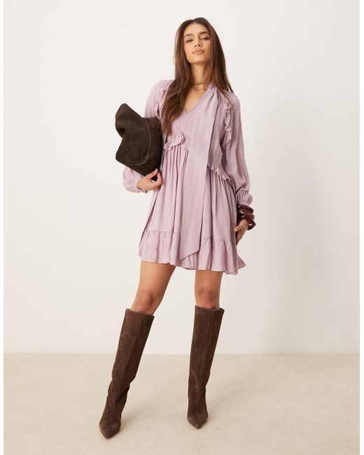 Nobody's Child Pink Bohana Boho Ruffle Mini Dress