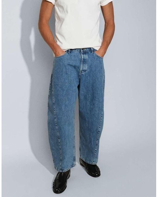 Topman Blue Rigid Barrel Fit Jean for men