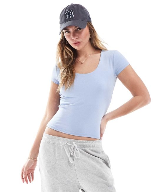 Cotton On White Cotton on – byron – kurzärmliges oberteil mit eckigem ausschnitt