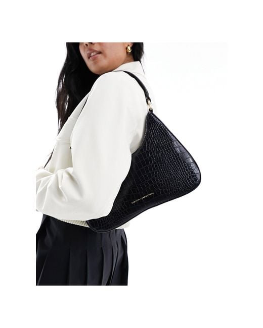 French Connection Black Minimal Shoulder Bag