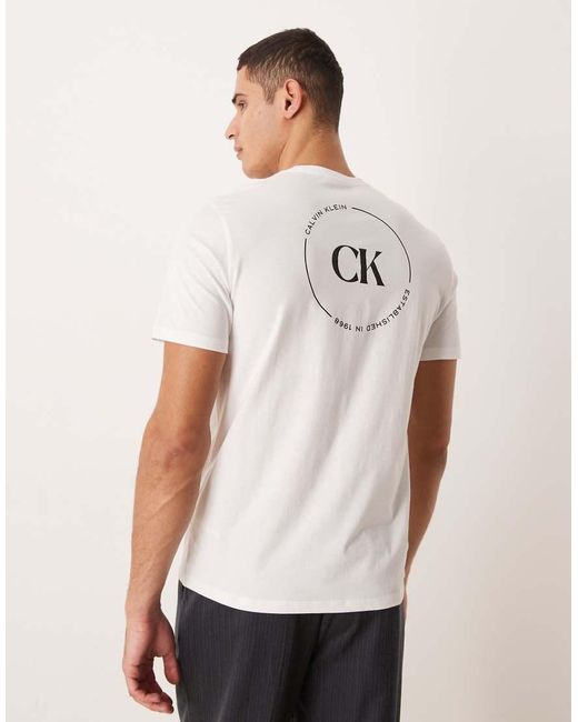 Calvin Klein White Graphic T-Shirt for men
