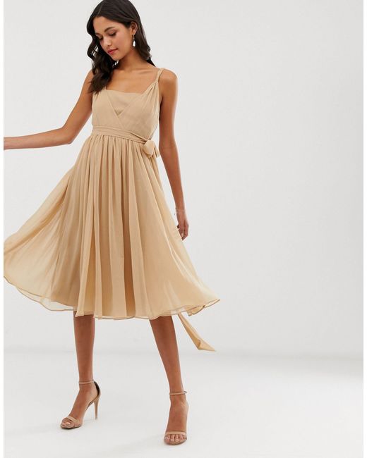 asos square neck midi prom dress