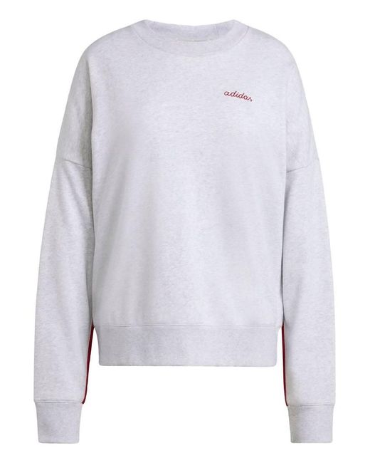 Adidas Originals White Sweatshirt With Embroidered Graphic