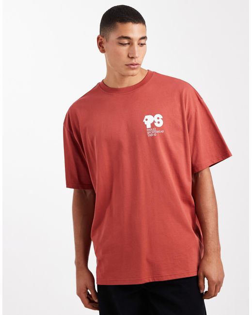 Parlez – oversize-t-shirt in Red für Herren