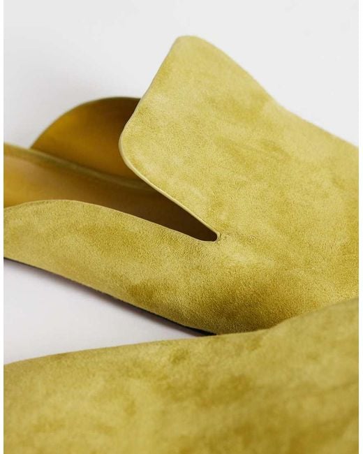 TOPSHOP Yellow Della Real Suede Mule